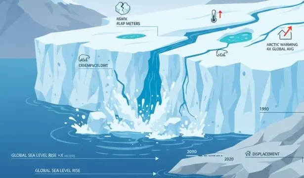 Climate change impact and ice melt in Greenland