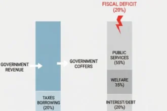 Fiscal deficit explained through government budget flow