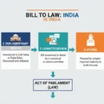 How a Bill Becomes a Law in India step by step diagram