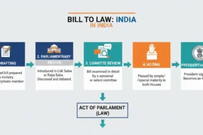 How a Bill Becomes a Law in India step by step diagram
