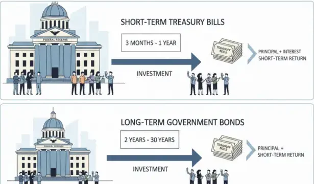 How governments borrow money through treasury bills and bonds