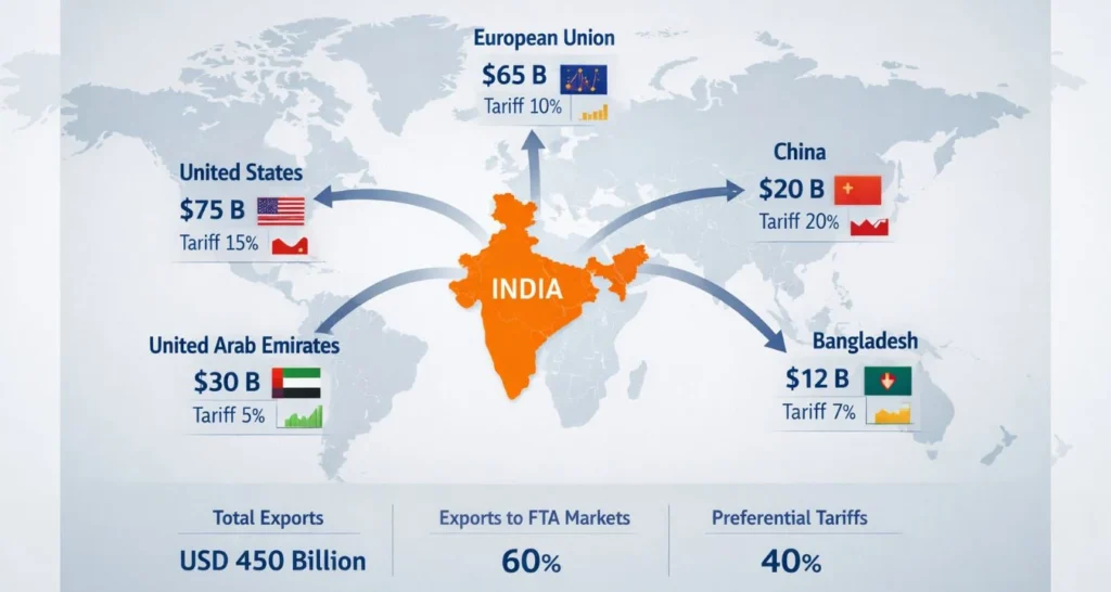India Export Tariff Impact Data Visualization