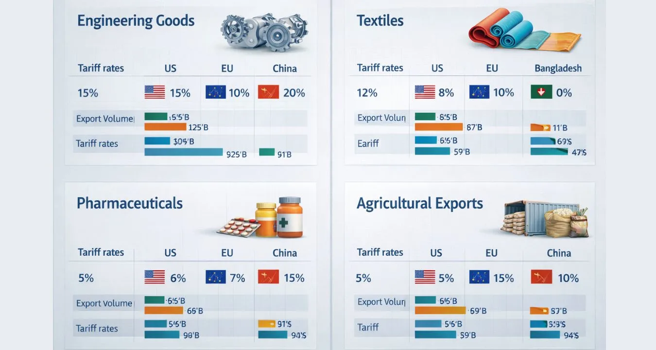 Sector-Wise Tariff Effect on Indian Exports
