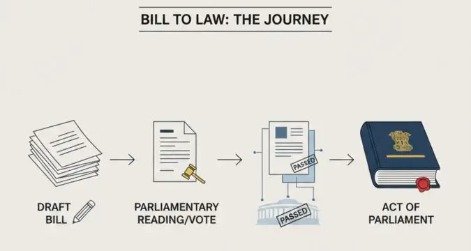 bill vs act explained in indian law