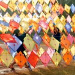 People flying kites during Makar Sankranti celebrations in India