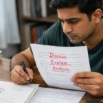 Aspirant decoding Directive Words in Government Exams discuss explain analyze on answer sheet