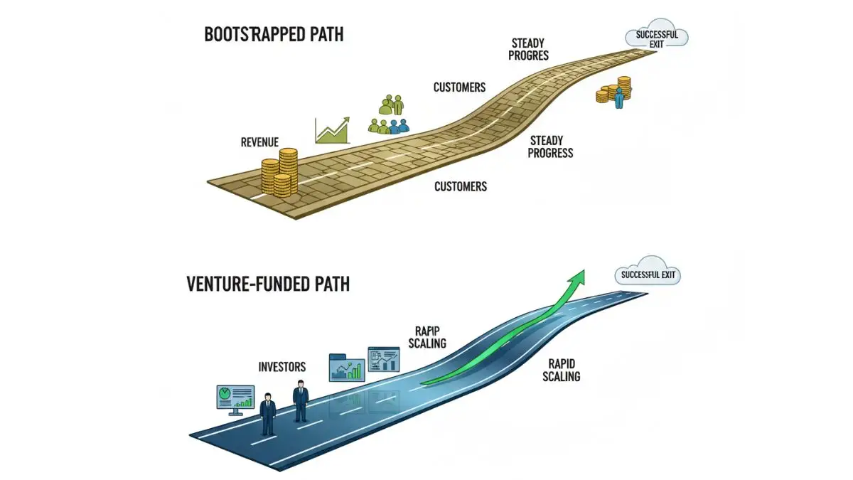 Differences in governance and growth between bootstrapped and venture-funded startups