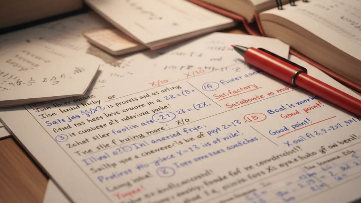 Exam answer evaluation showing how preparation and confidence often disconnect