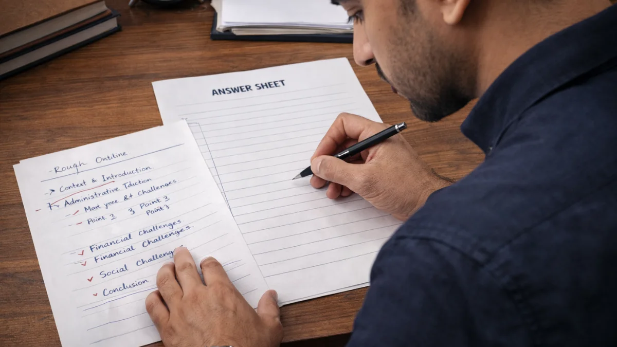 Focused government exam aspirant applying structured strategy to avoid government exam mistakes