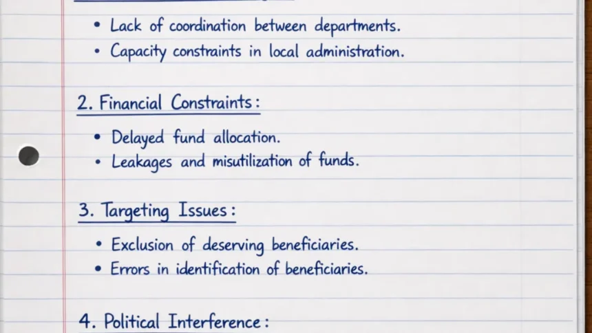Structured 20 mark answer sheet showing introduction, subheadings, and conclusion in a government exam format