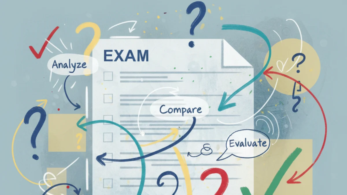 Understanding how examiners frame questions and evaluate student answers