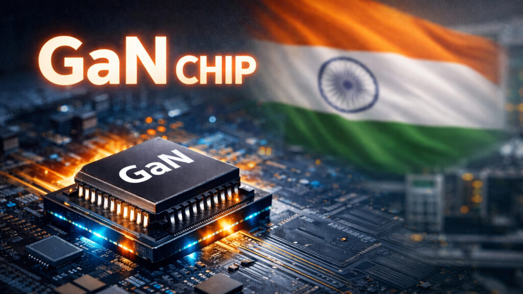 GaN chip based on Gallium Nitride semiconductor used in next generation electronics in India