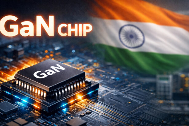 GaN chip based on Gallium Nitride semiconductor used in next generation electronics in India