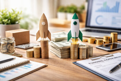 Bootstrapped vs Funded Startups comparison showing capital structure and growth pathways