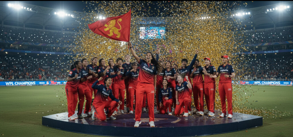 RCB vs final match action during WPL 2026 championship