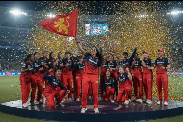 RCB vs final match action during WPL 2026 championship