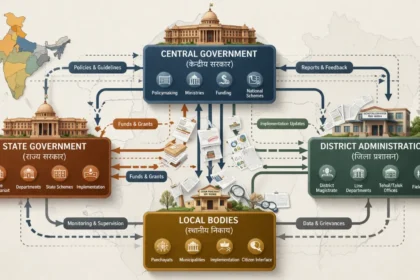 Administrative layers in India illustrating policy execution structure