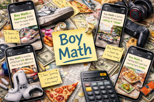 Boy math meme in everyday objects