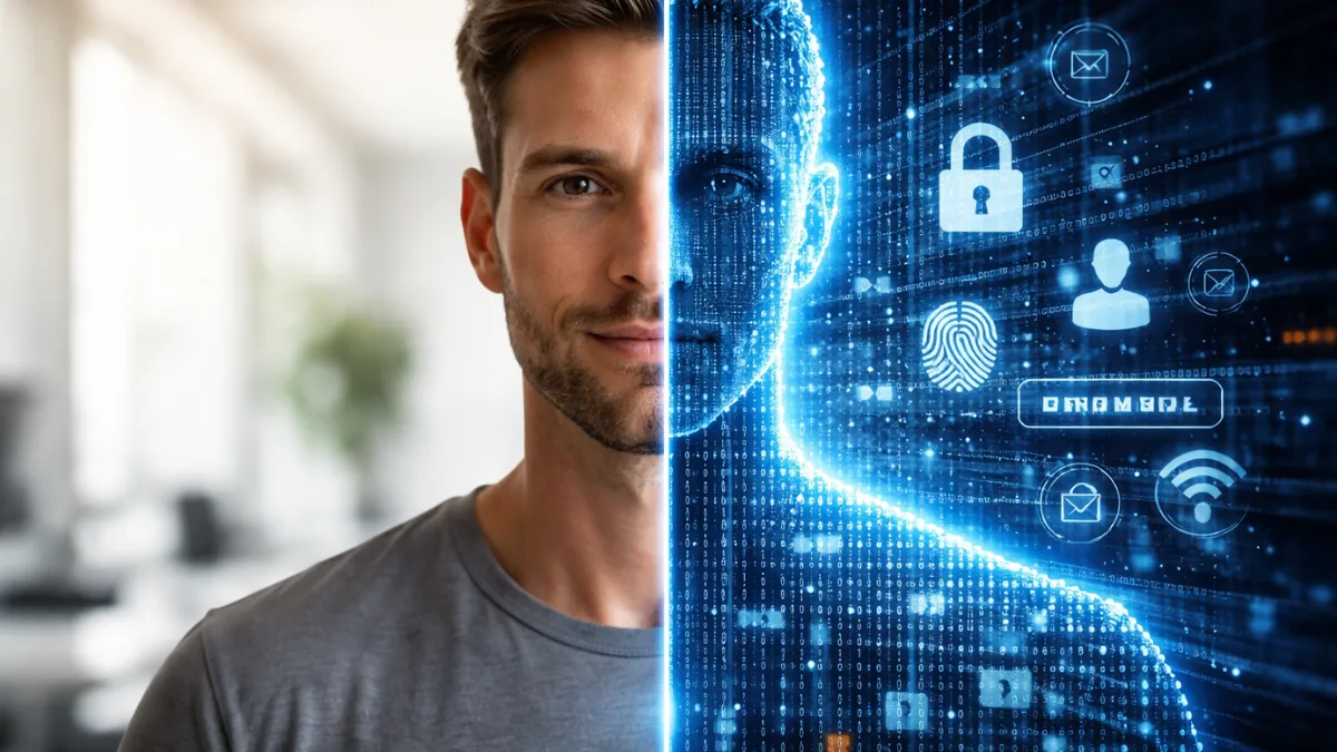 Comparison between real identity and digital identity representation