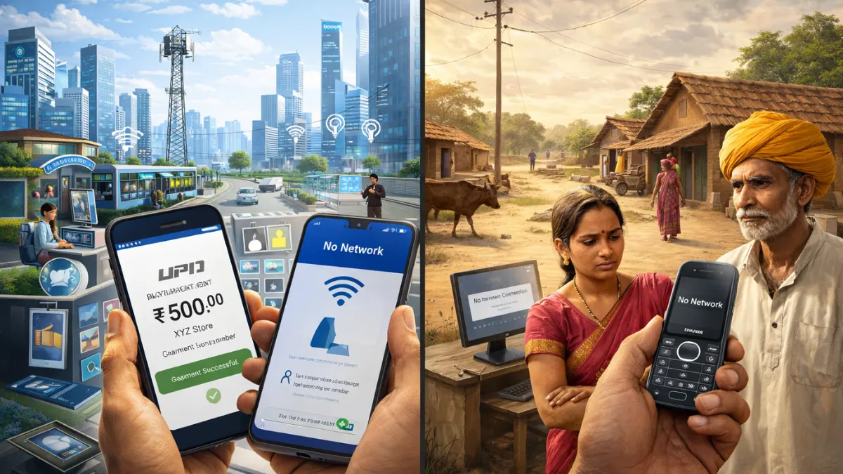 Comparison of Digital India achievements and ground reality in urban and rural areas