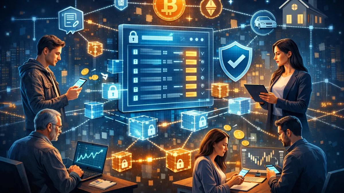 Decentralized finance concept without intermediaries using blockchain