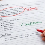 Examiner marking answer sheet highlighting answer writing mistakes in government exams.