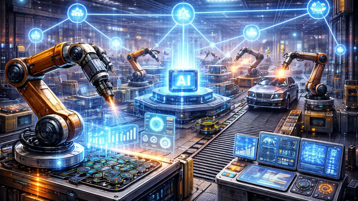 Factory machines using edge AI for real-time decision making