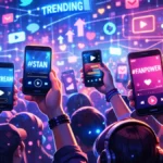 Fans promoting music online with hashtags and streaming apps