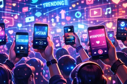 Fans promoting music online with hashtags and streaming apps