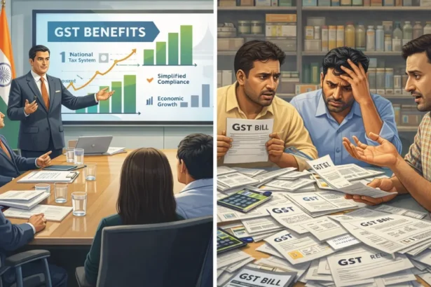 GST structure in India showing unified tax reform across multiple sectors