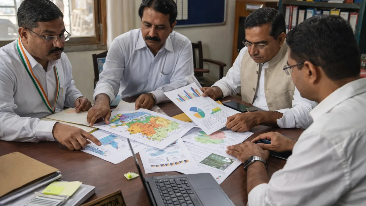 Government officials discussing execution of national development policies