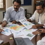 Government officials discussing execution of national development policies