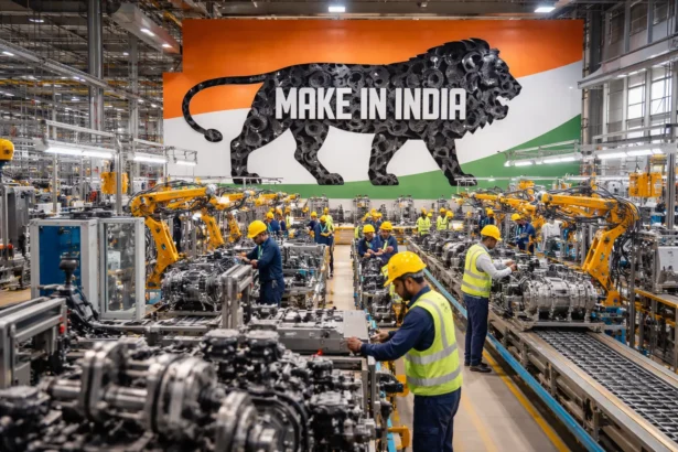 Make in India assembly line scene
