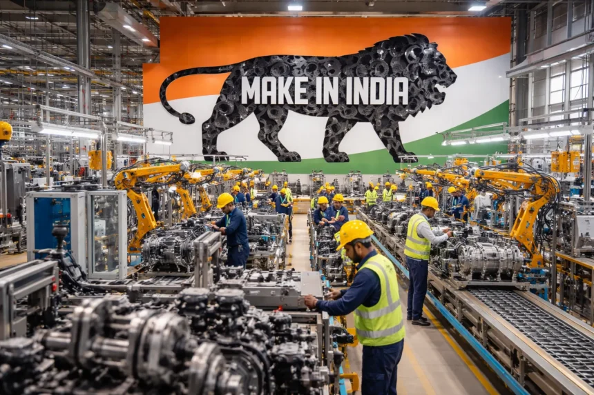 Make in India assembly line scene