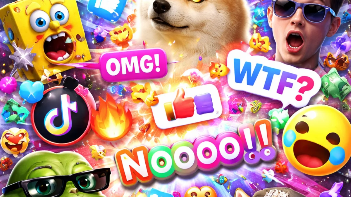 Overstimulating meme collage representing brainrot and internet culture trends