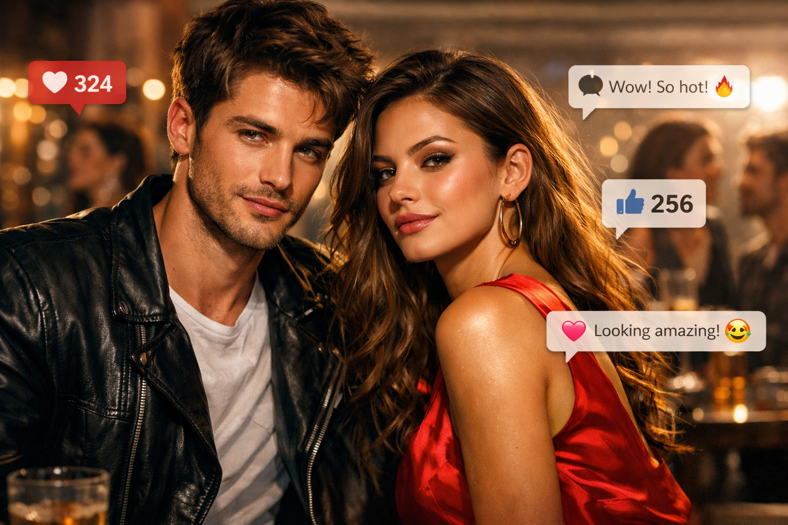 Trendy couple with social media buzz