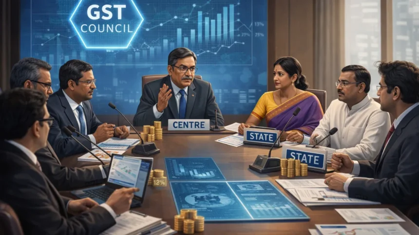 Visualization of Centre-State fiscal relations under GST in India