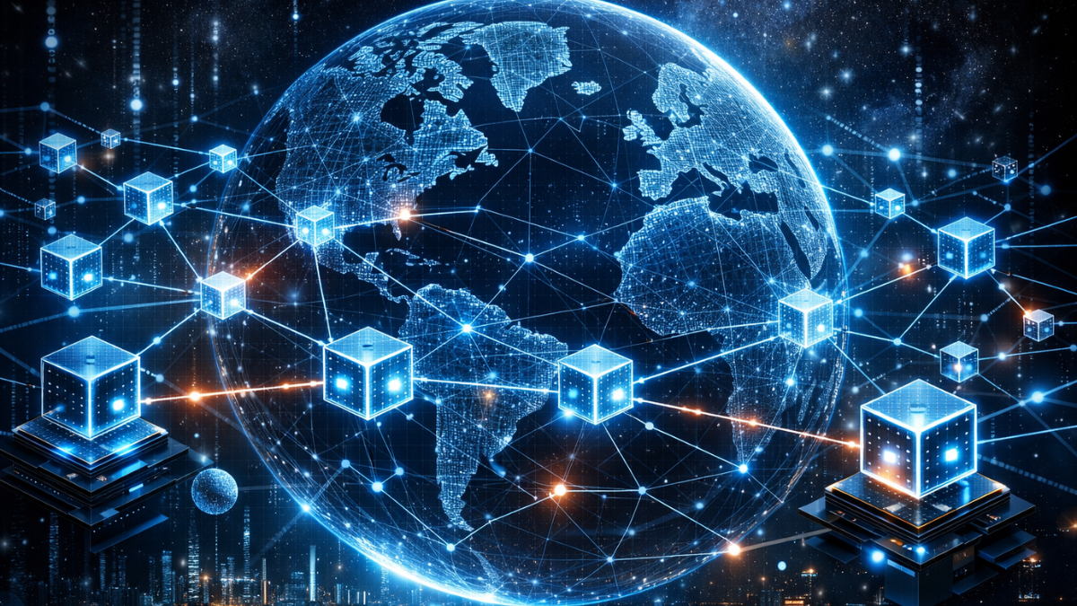 Web3 decentralized network showing blockchain-based internet infrastructure