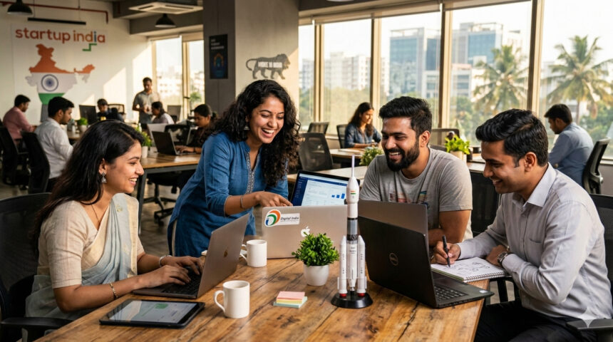 Startup India initiative branding representing policy framework under Government Schemes for Startups in India.