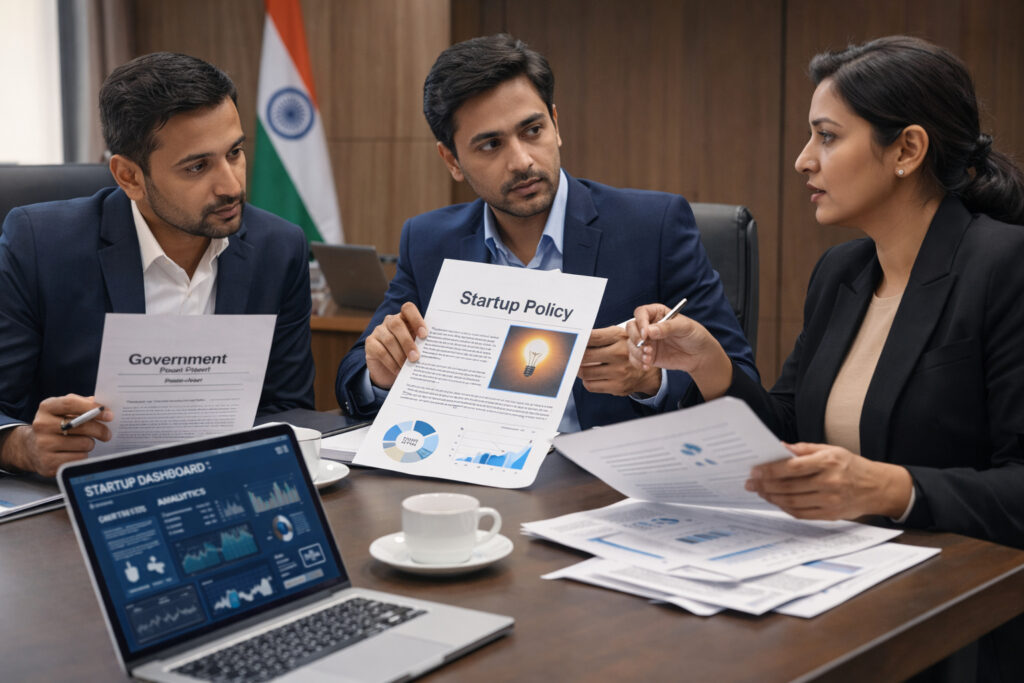 Indian startup founders working in a collaborative office environment