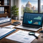 Fintech startup growth chart showing revenue model and scalability under regulation
