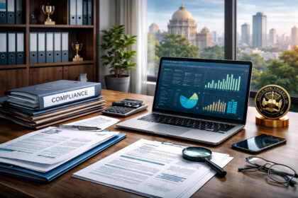 Fintech startup growth chart showing revenue model and scalability under regulation