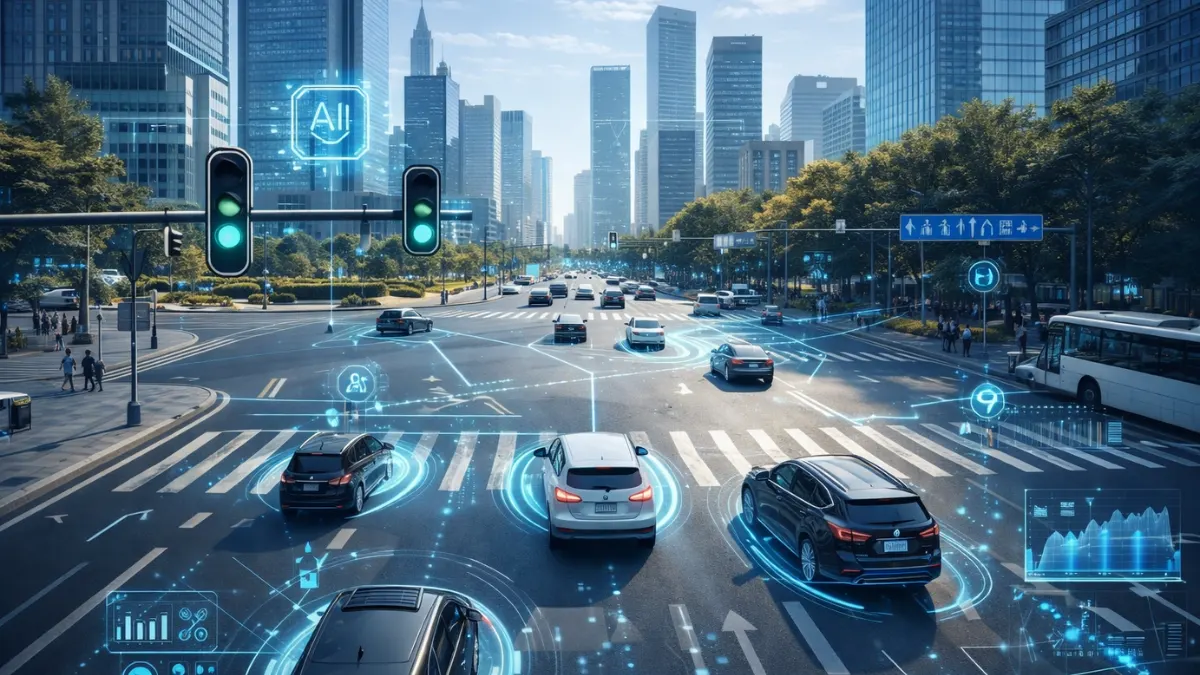 AI-powered traffic system in smart cities improving urban mobility