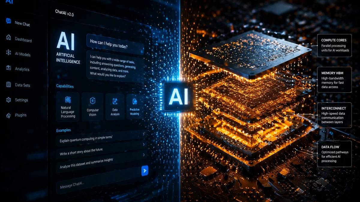 AI software vs hardware showing importance of AI chips in technology
