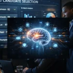 AI system ranking job candidates in a corporate hiring process