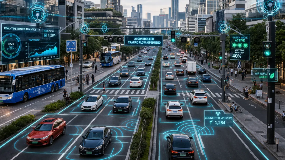AI traffic system demonstrating how cities use tech to manage congestion