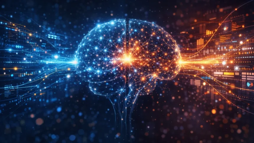 Artificial intelligence transforming data into insights visualization