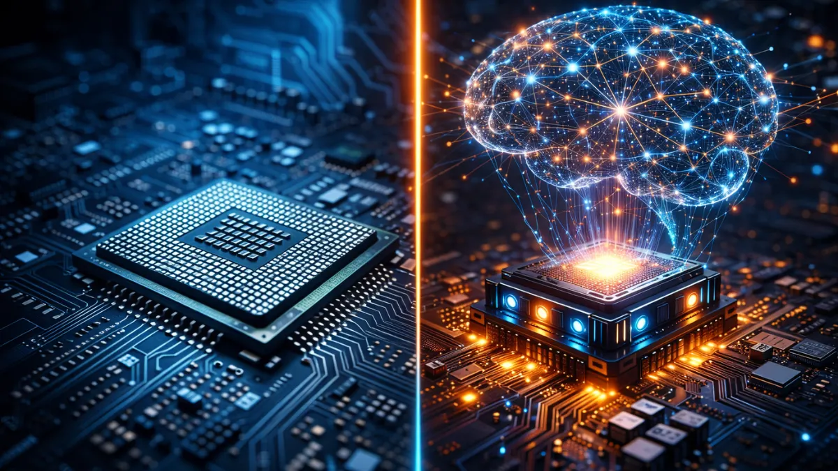 Comparison between traditional processors and AI chips