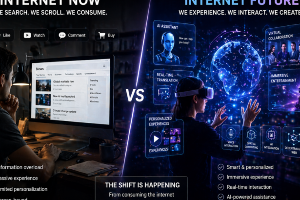Comparison of current internet and immersive future internet experience