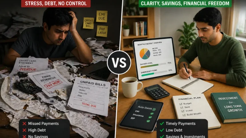 Comparison of financial habits impacting credit score in Finance & Banking India